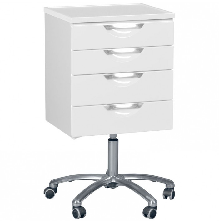 Dental mobile cabinet with 4 drawers 500 x 425 x 940 up to 1080 mm , White