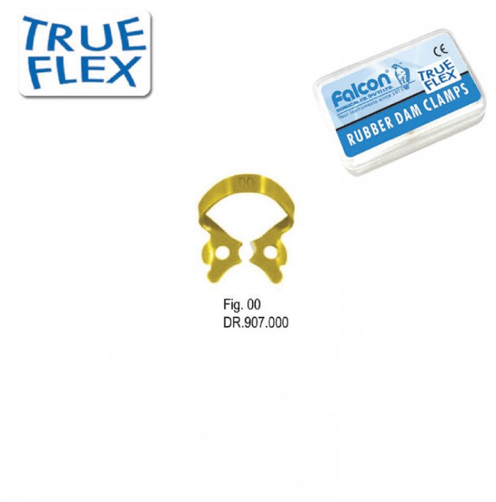 True-Flex Rubber dam clamp, Premolars fig. 00