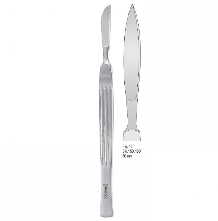 Scalpel stainless steel pointed 60mm blade fig. 18