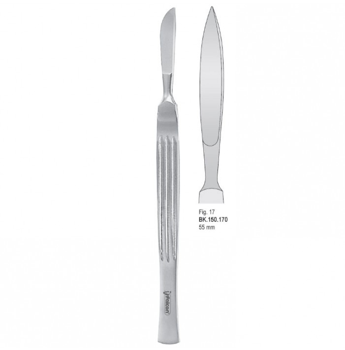 Scalpel stainless steel pointed 55mm blade fig. 17
