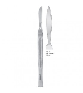 Scalpel stainless steel pointed 50mm blade fig. 16
