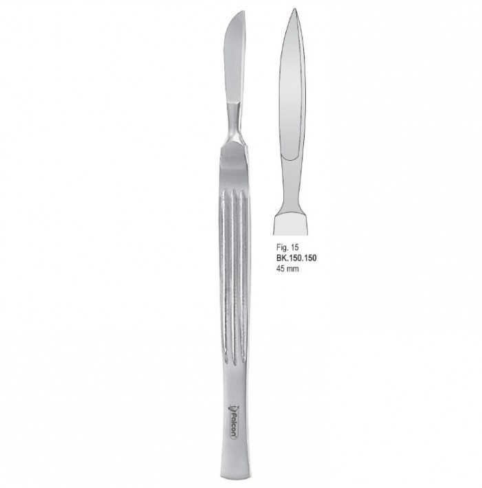 Scalpel stainless steel pointed 45mm blade fig. 15