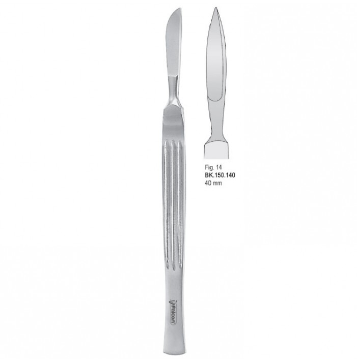 Scalpel stainless steel pointed 40mm blade fig. 14