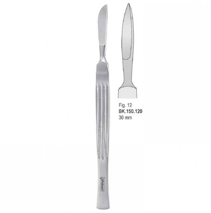 Scalpel stainless steel pointed 30mm blade fig. 12