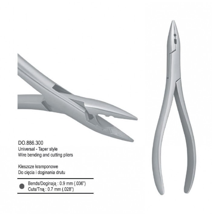 Pliers wire bending and cutting universal taper style