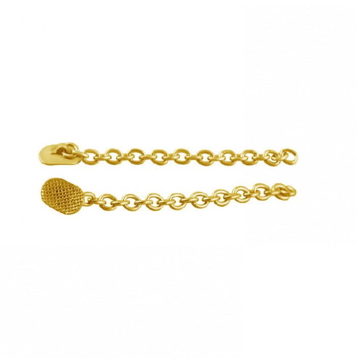 Eruption appliance, rectangular eyelet with chain Gold plated