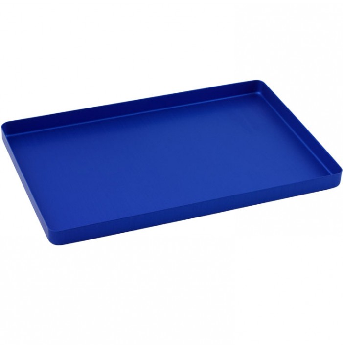 Instrument tray maxi aluminum solid 284x183x17mm blue