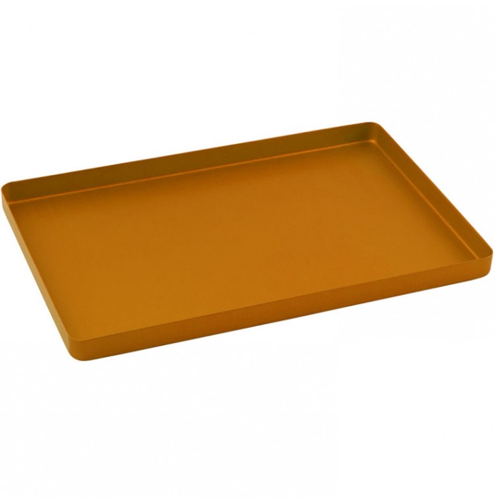 Instrument tray maxi aluminum solid 284x183x17mm golden