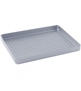 Instrument tray midi aluminum perforated 180x140x17mm silver