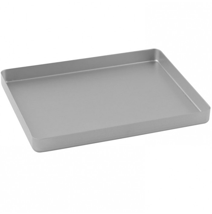 Instrument tray midi aluminum solid 180x140x17mm silver