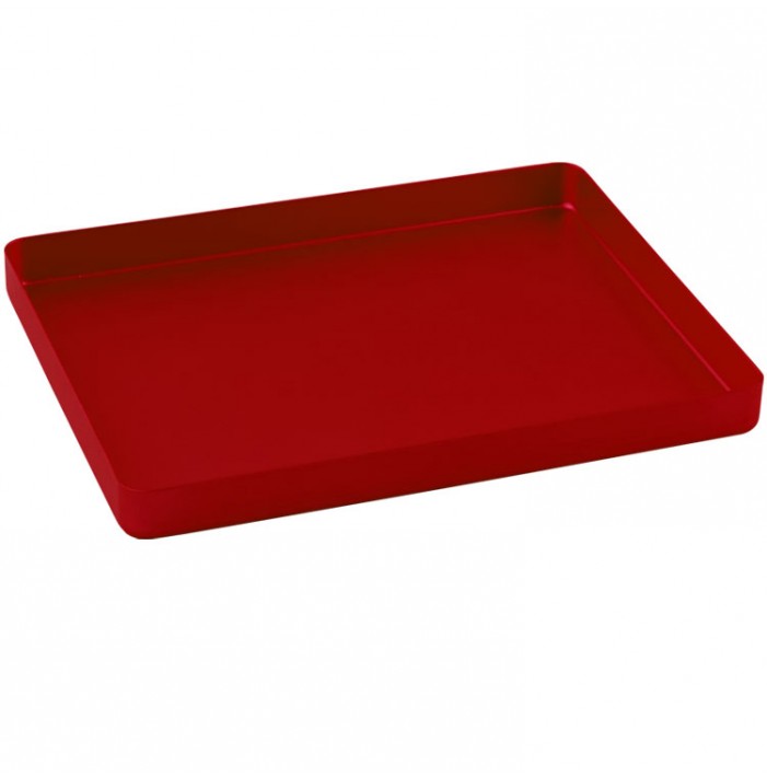 Instrument tray midi aluminum solid 180x140x17mm red
