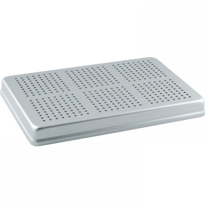 Perforated cover for maxi trays, aluminum silver 288x187x29mm