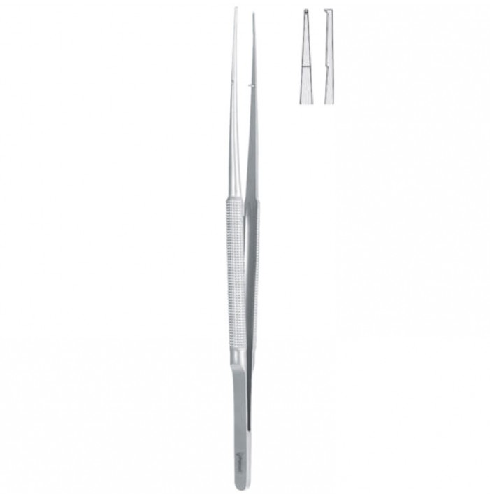Forceps micro round handles straight 1x2th 180mm