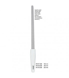 Nail File Sapphire round with white plastic handle 180mm