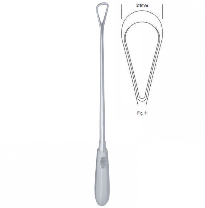 Curette uterine Recamier-Bumm rigid blunt Fig.11/21mm, 310mm