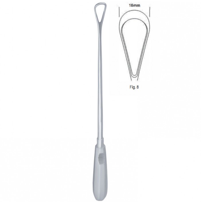 Curette uterine Recamier-Bumm rigid blunt Fig. 8/16mm, 310mm