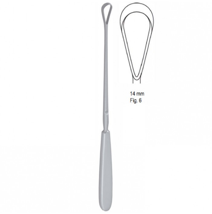 Curette uterine Sims malleable blunt Fig.6/14mm, 255mm