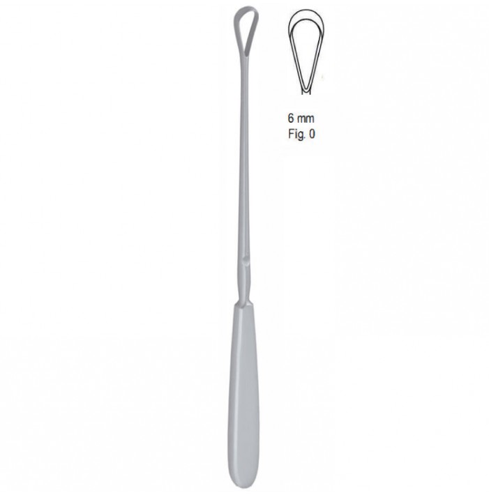 Curette uterine Sims malleable blunt Fig.0/6mm, 255mm
