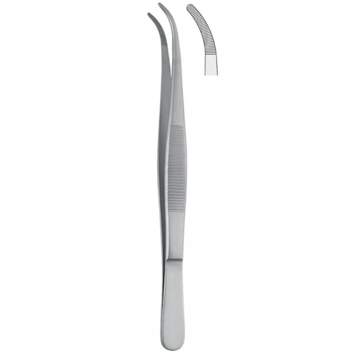 Forceps dissecting Falcon-Medium serrated curved 160mm