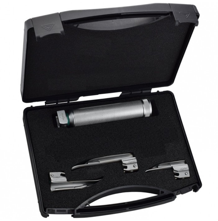 Laryngoscope concealed fiber optic Miller set blades fig. 00 to 1 + Mini handle XENON