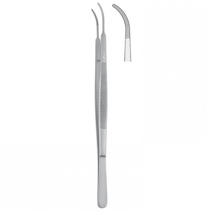 Forceps dissecting Gerald serrated curved 175mm