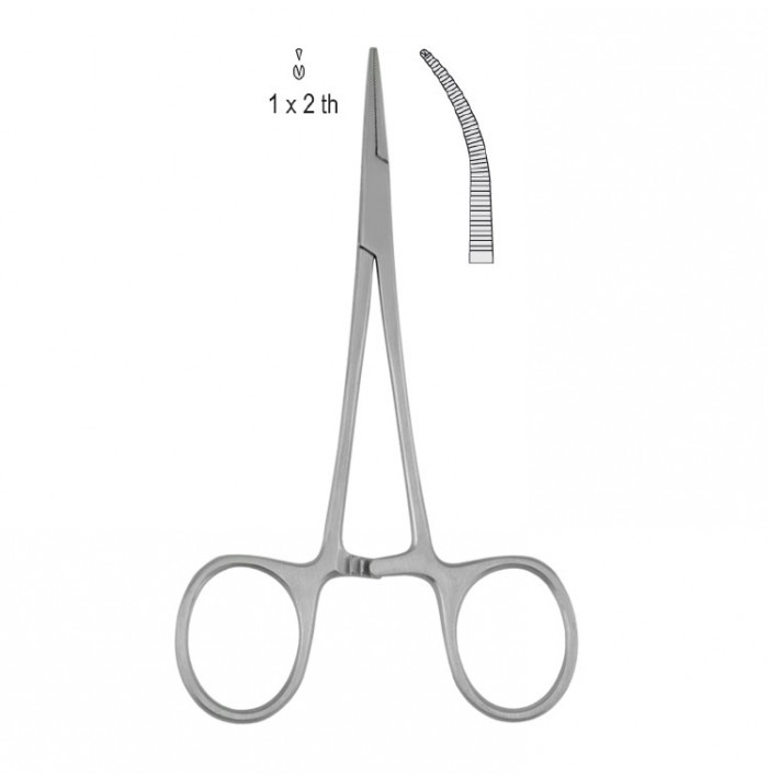 Forceps artery Micro Halsted Mosquito 1x2th curved 100mm