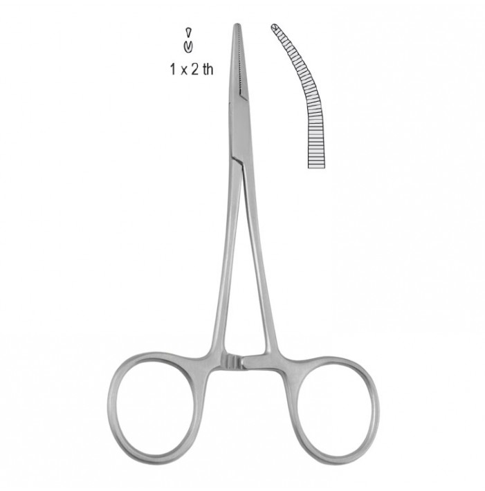 Forceps artery Halsted Mosquito 1x2th curved 145mm