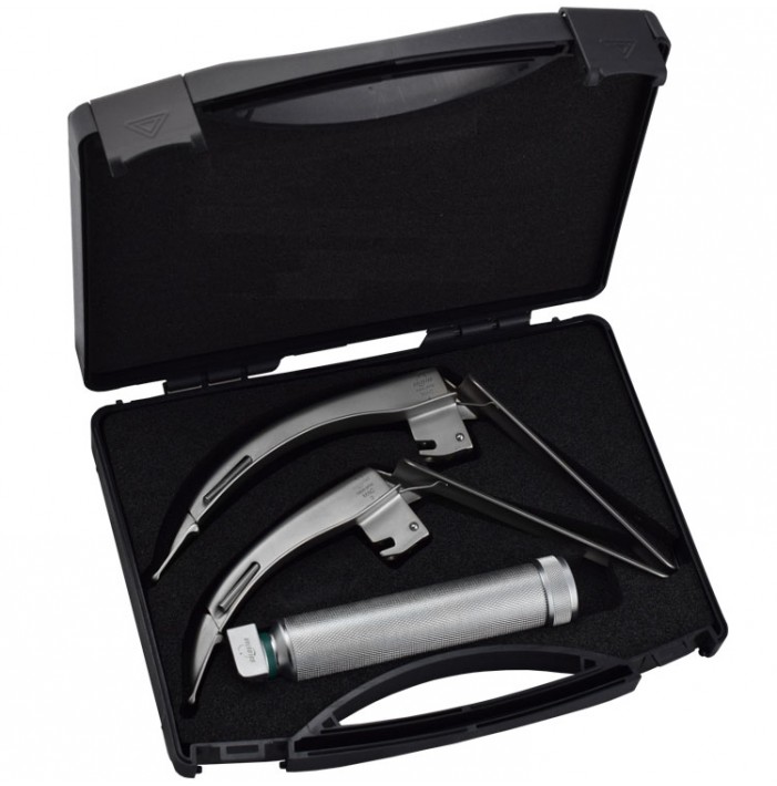 Laryngoscope fiber optic detacheable MacMov set blade fig. 3 to 4 + Midi handle LED