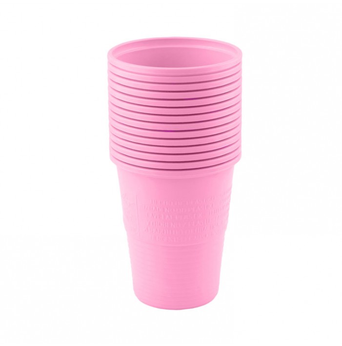 Disposable plastic cups pink 180ml (Pack of 100 pieces)