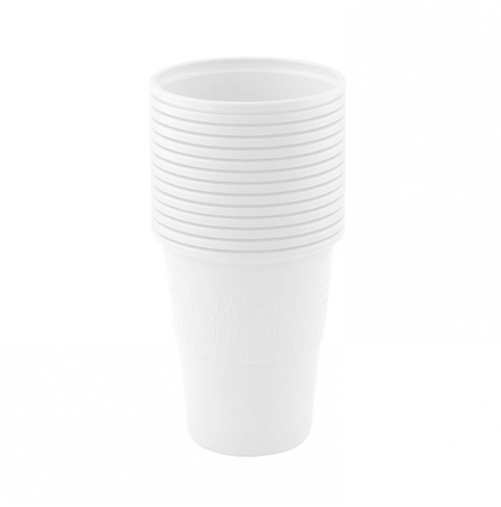 Disposable plastic cups white 180ml (Pack of 100 pieces)