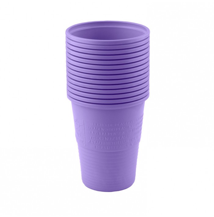 Disposable plastic cups lavender 180ml (Pack of 100 pieces)