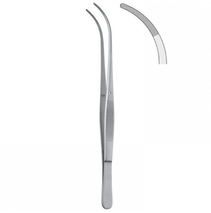 Forceps dissecting Brophy serrated curved 200mm