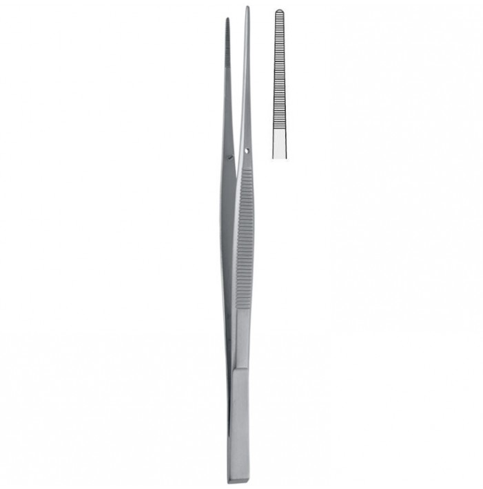 Forceps dissecting Taylor serrated wedge end straight 170mm