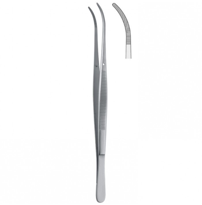 Forceps dissecting Taylor serrated curved 170mm