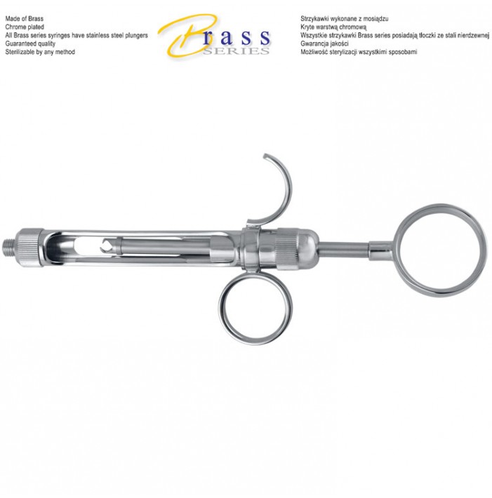 Brass Series Syringe manual aspirating 2-ring 1.8ml. metric