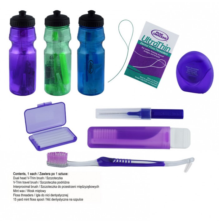 Orthodontic care kit purple in bottle
