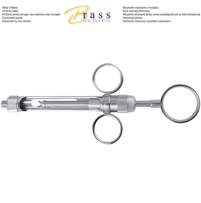 Brass Series Syringe manual aspirating 3-ring 1.8ml. metric