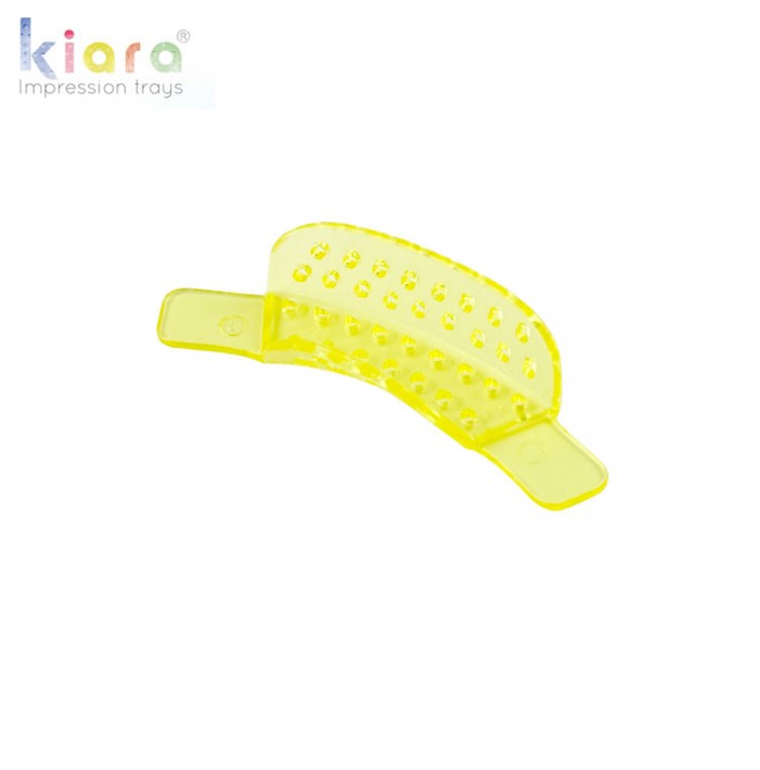 Kiara impression trays dentate partial anterior fig. 20 (Transparent Yellow) (Pack of 25)