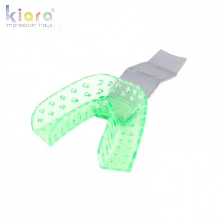 Kiara impression trays dentate-ortho lower small fig. 18 (Transparent Green) (Pack of 25)