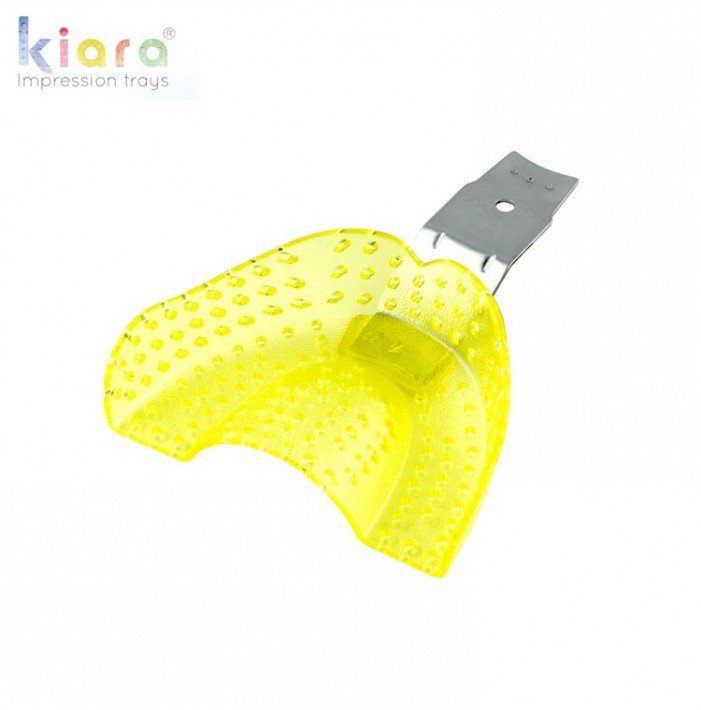 Kiara impression trays dentate upper large fig. 11 (Transparent Yellow) (Pack of 25)