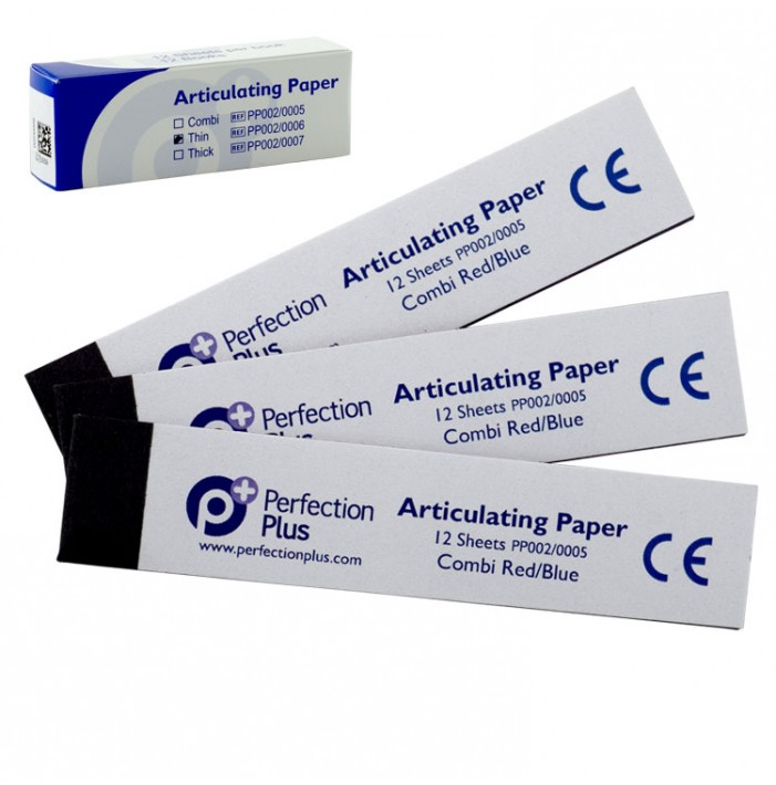 P+ Articulating paper combination red/blue, 63 microns (12 x 12 sheets)