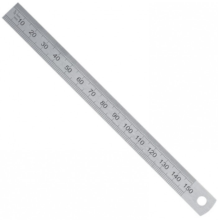 Ruler stainless steel cm/inches 150mm/6"