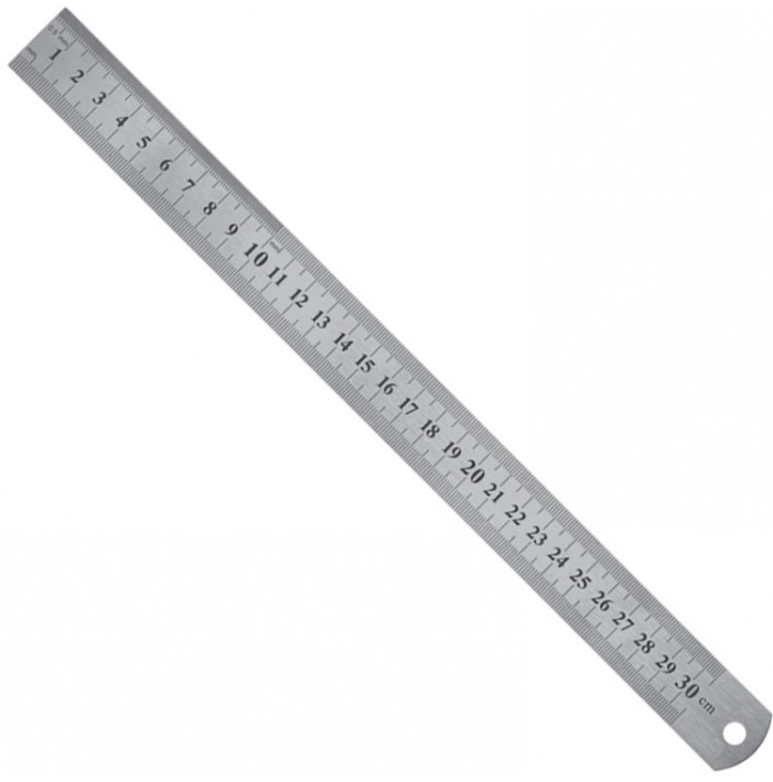 Ruler stainless steel cm/inches 300mm/12"