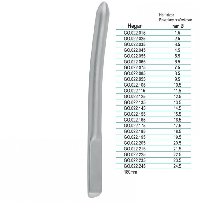 Dilator uterine Hegar SE  Ø 9.5mm/180mm