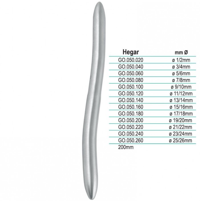 Dilator uterine Hegar DE ø 11/12mm, 200mm