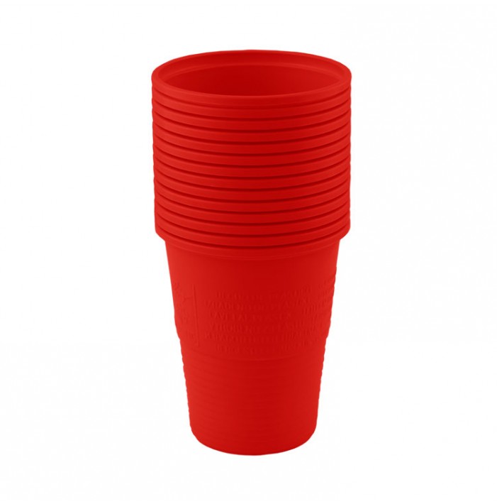 Jednorazowe kubki plastikowe czerwone 180ml (100 szt)
