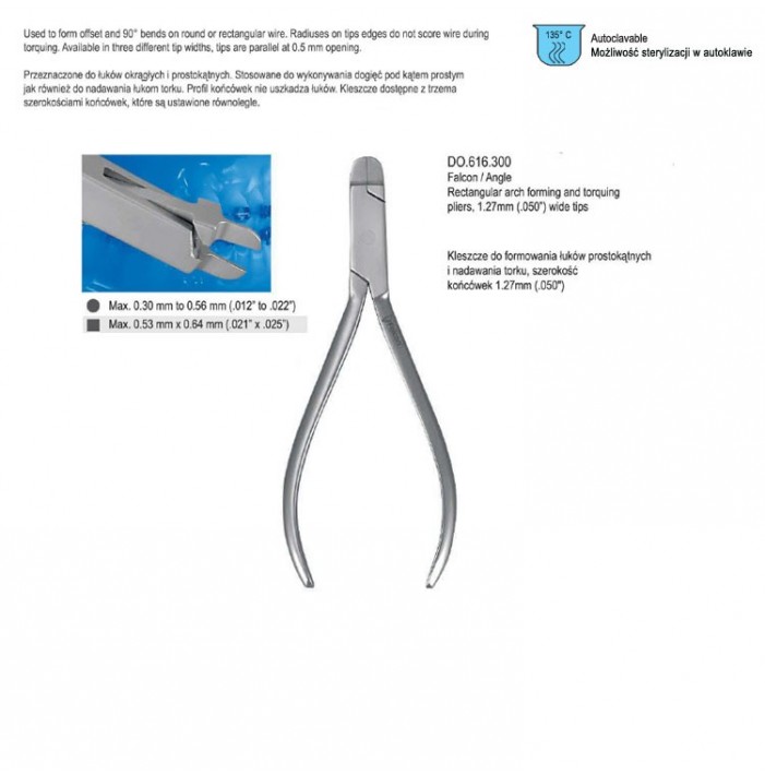 Pliers arch forming Falcon/Angle