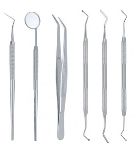 Zestaw instrumentów do diagnostyki i higieny jamy ustnej (8 szt.)