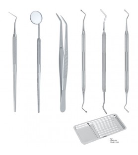 Zestaw instrumentów do diagnostyki i higieny jamy ustnej (8 szt.)