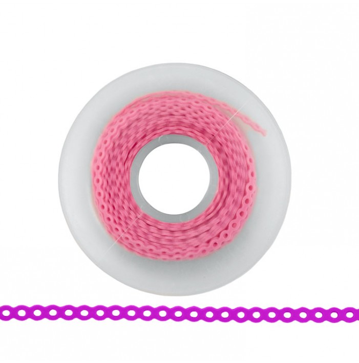 ElastoMax Uno elastomeric chain, closed light pink (4.5m spool)